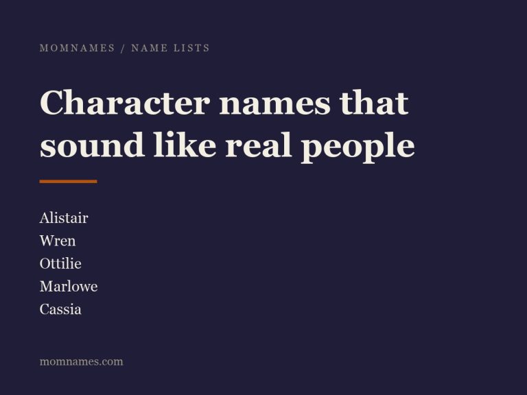 Character names that sound like real people