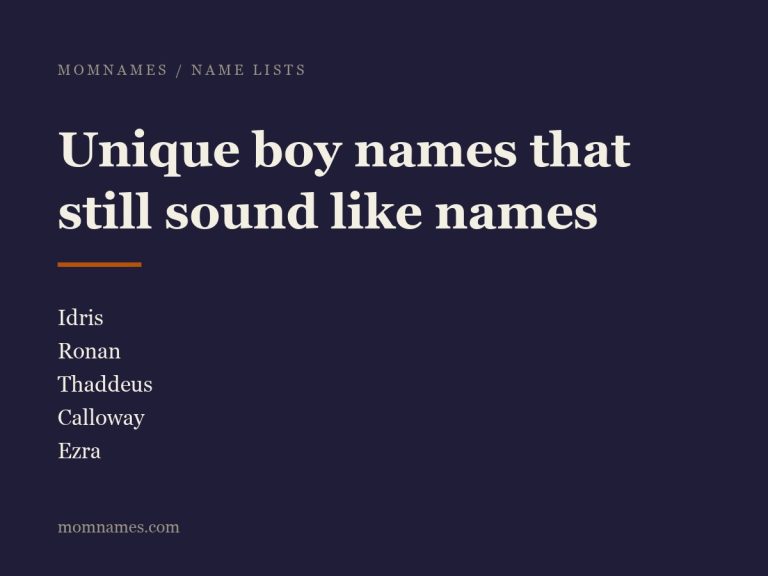 Unique boy names that still sound like names